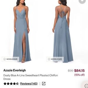 Azazie Everleigh Backless Dusty Blue Dress